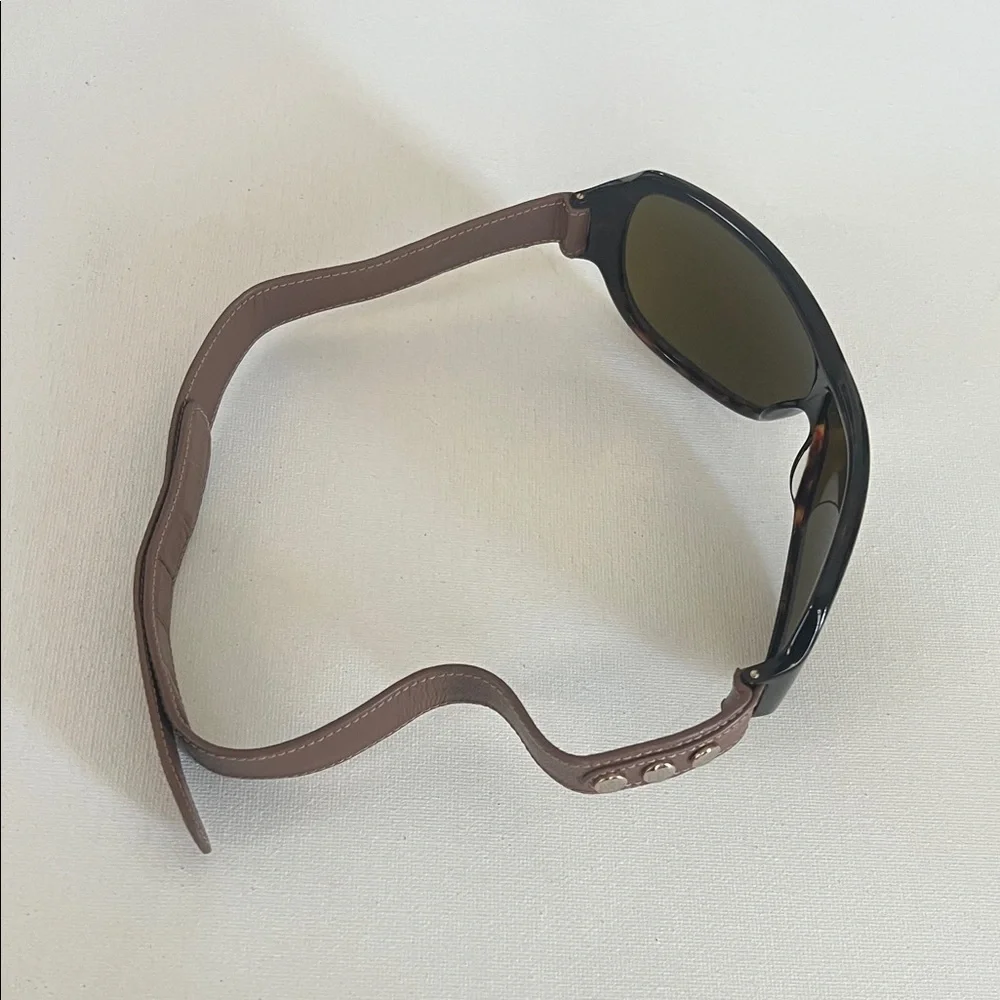 Tory Burch Orange Saffiano Case with Brown Frameless Sunglasses
